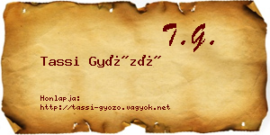 Tassi Győző névjegykártya